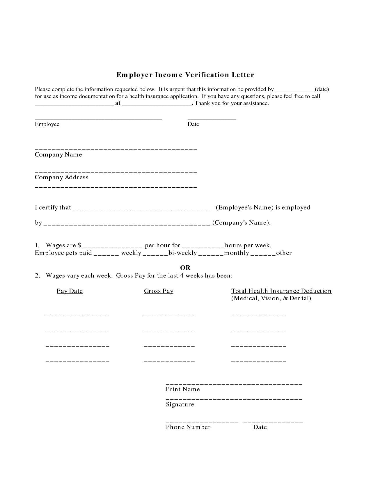 income verification letter template