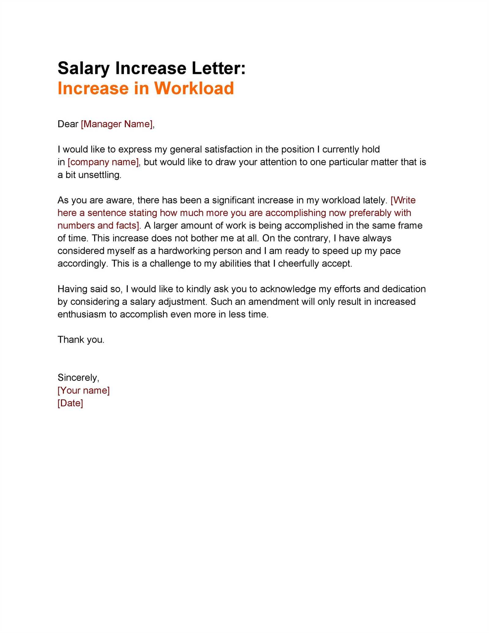 increase salary letter template