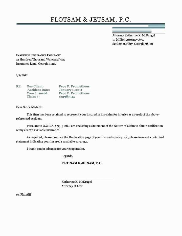 insurance letter of experience template