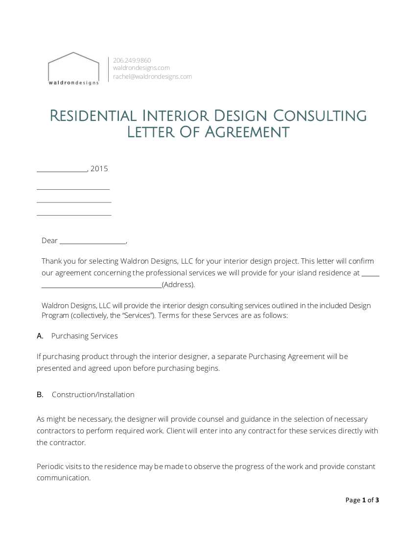 interior design proposal letter template