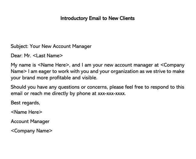 introduction letter to clients template