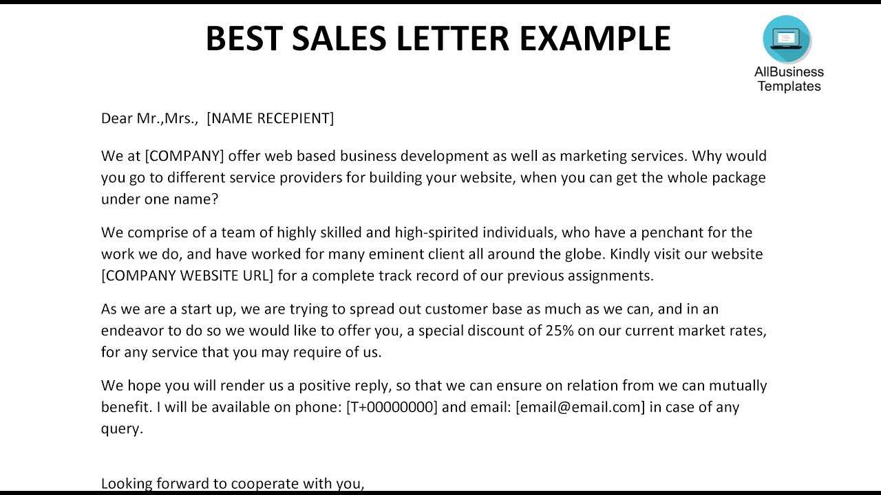 introductory sales letter template