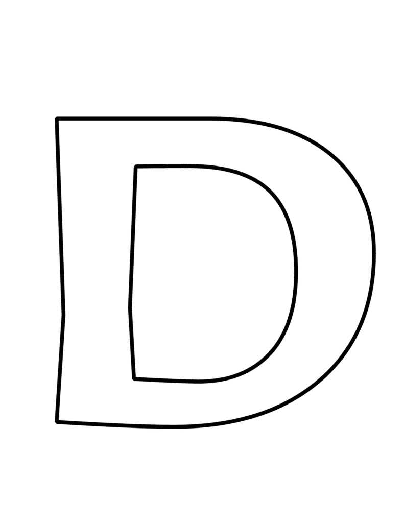 large letter d template