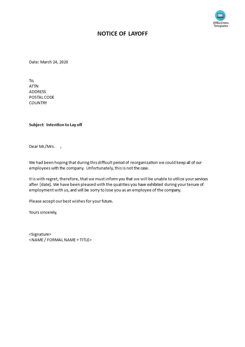 layoff letter template free