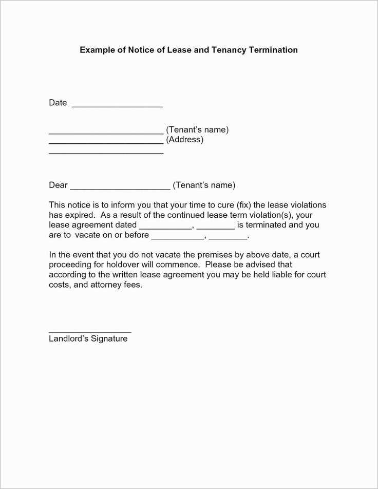 lease termination letter to tenant template