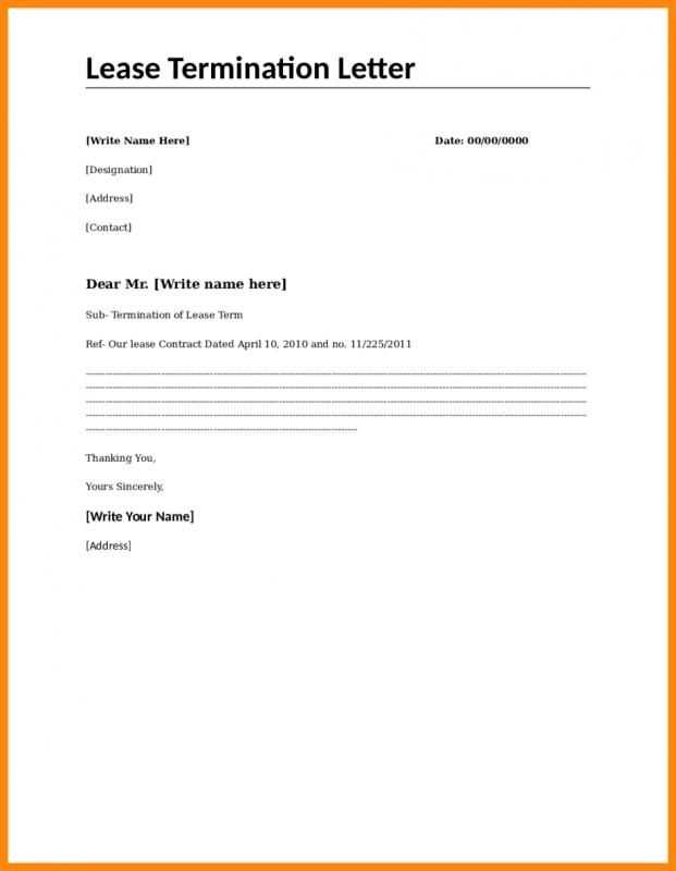 lease termination letter to tenant template