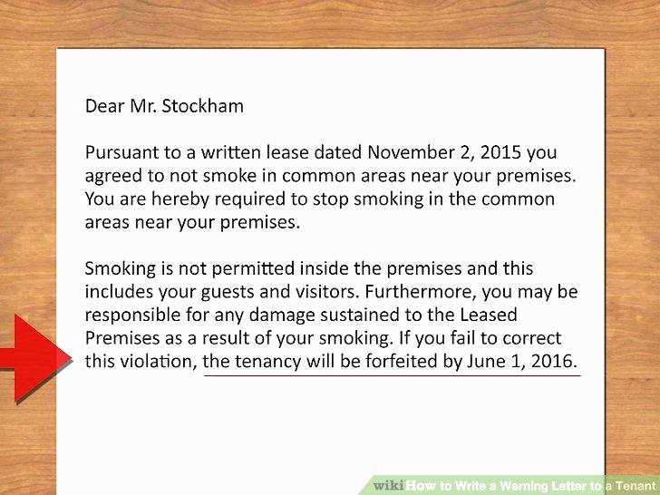 lease violation warning letter template