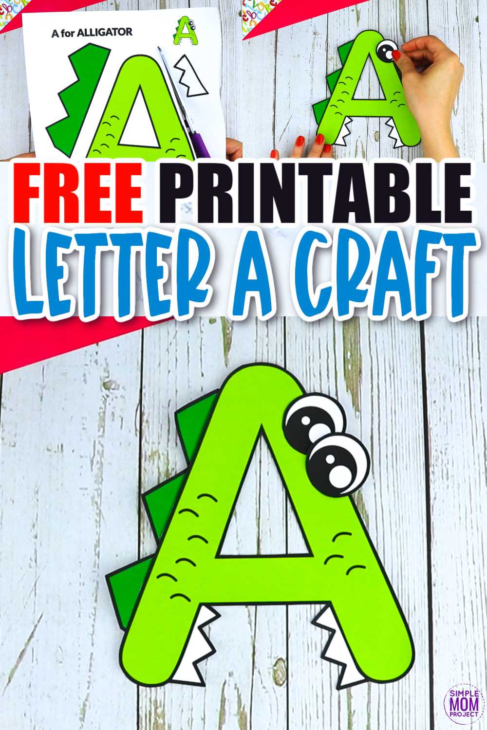 letter a alligator craft template