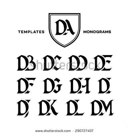 letter a monogram templates