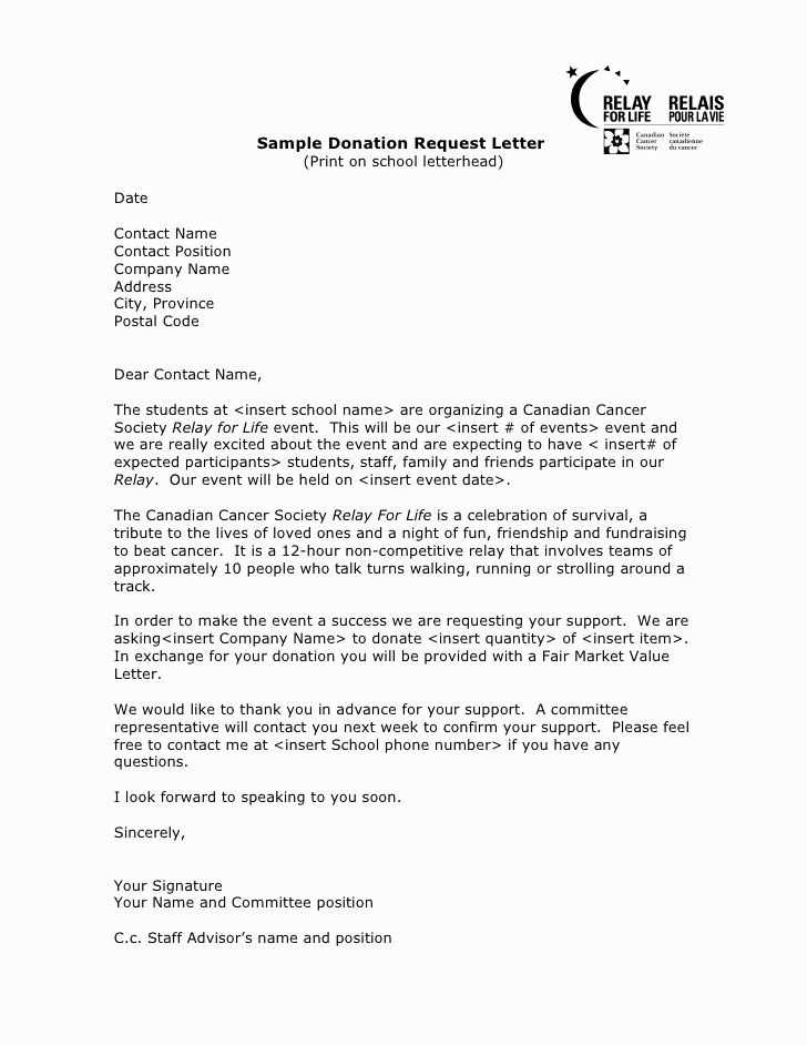 letter asking for donations template