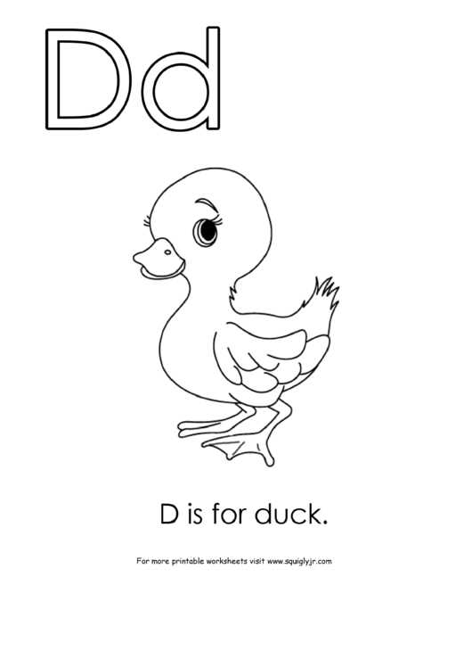 letter d duck template