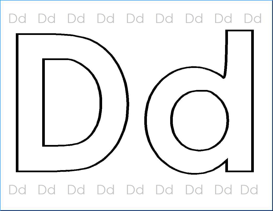 letter d printable template