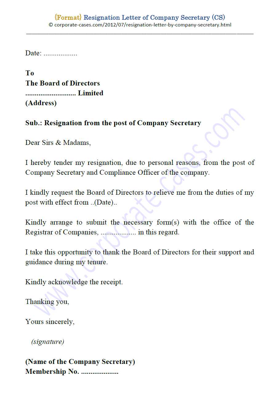 letter from board of directors template