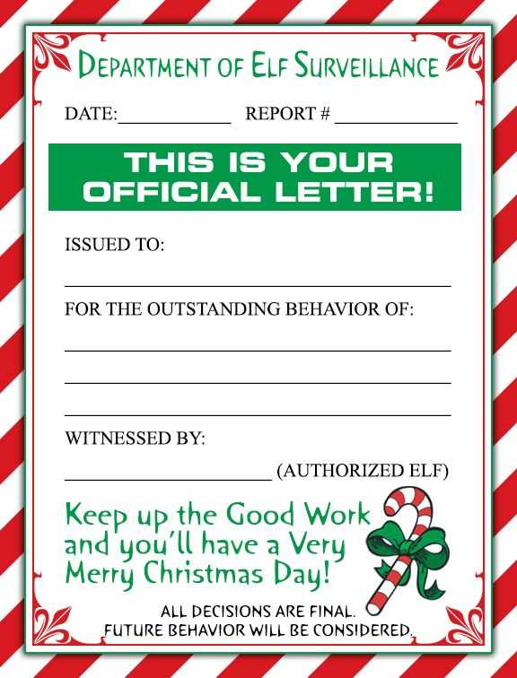 letter from elf on the shelf template free