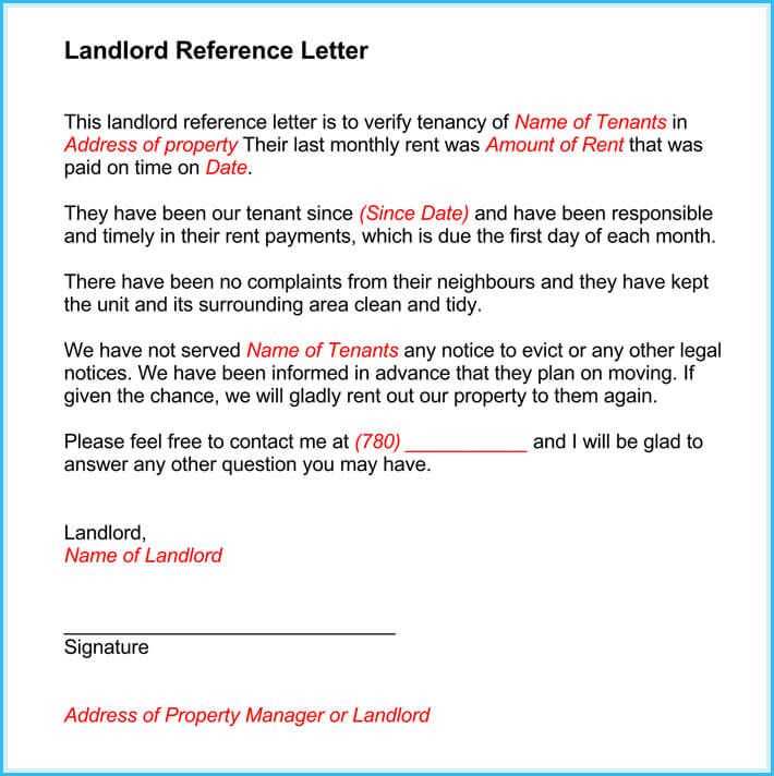 letter from landlord template