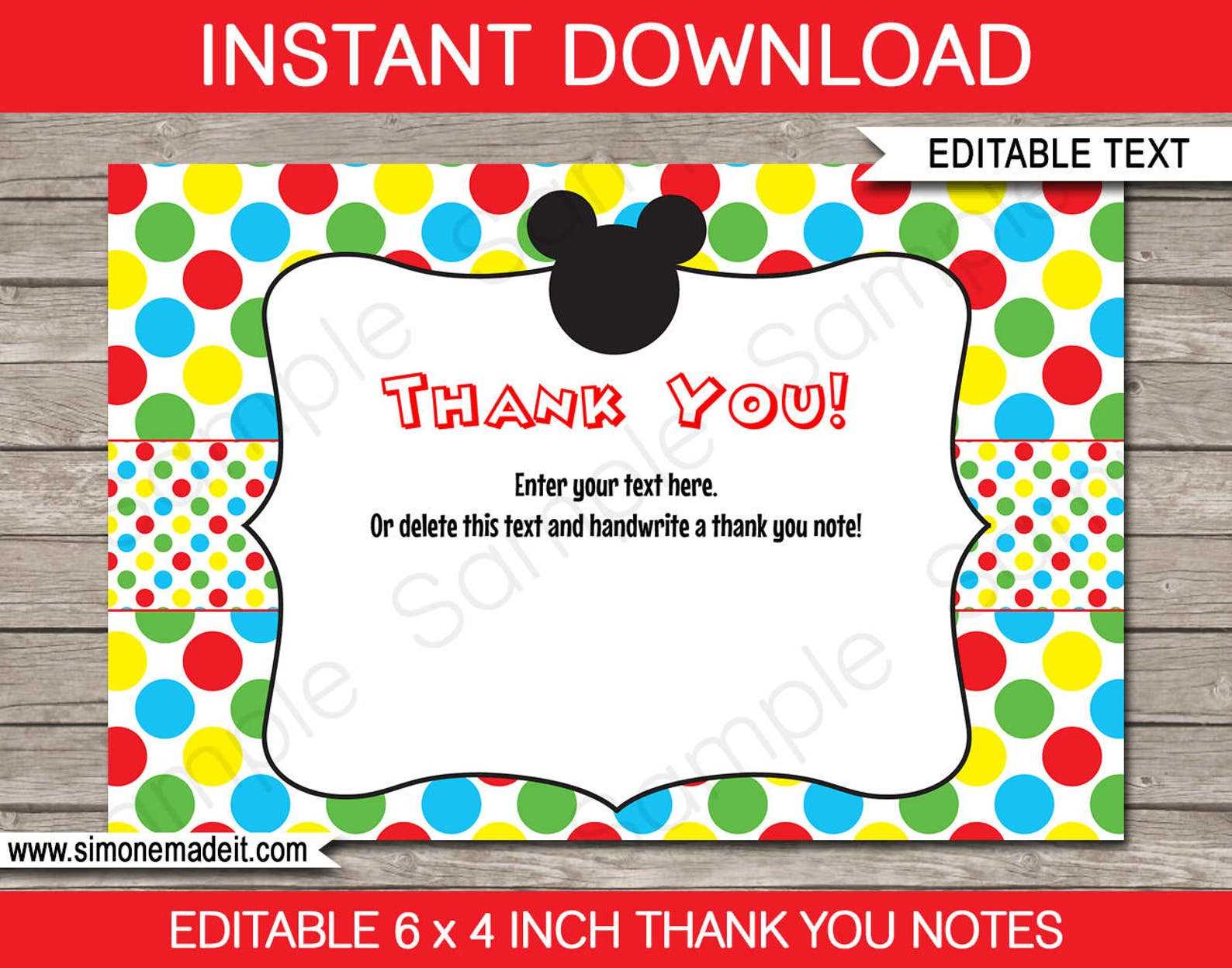 letter from mickey mouse template free