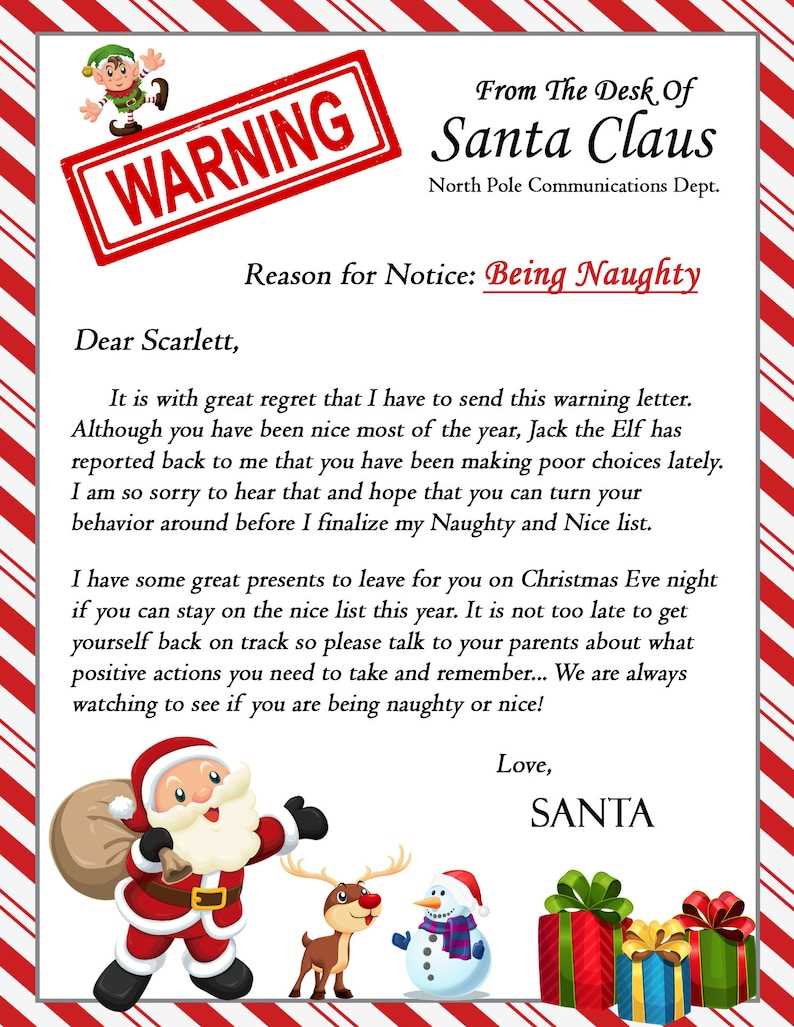 letter from santa naughty template word