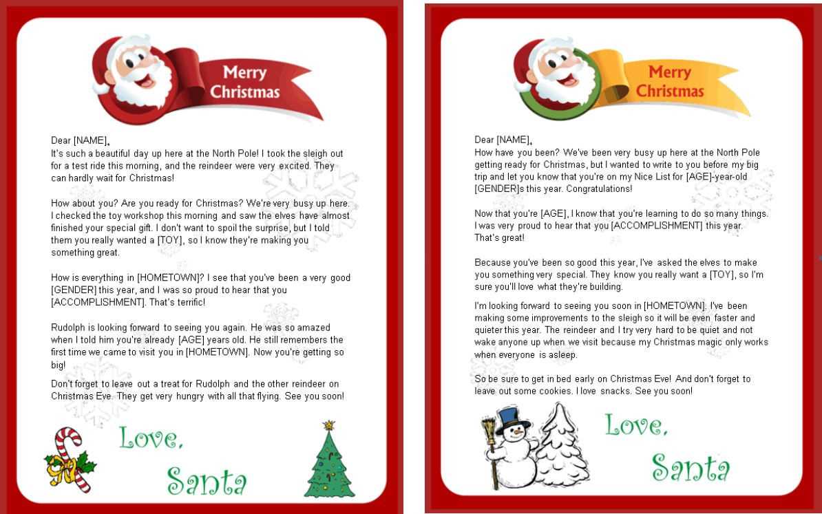 letter from santa template word doc