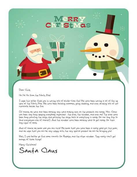 letter from santa to child template