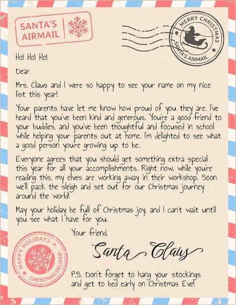 letter from santas elf template