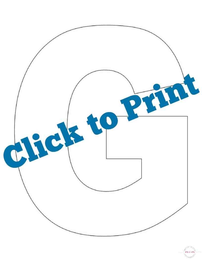 letter g printable template