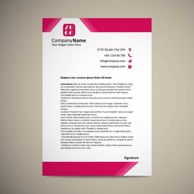 letter head sample template