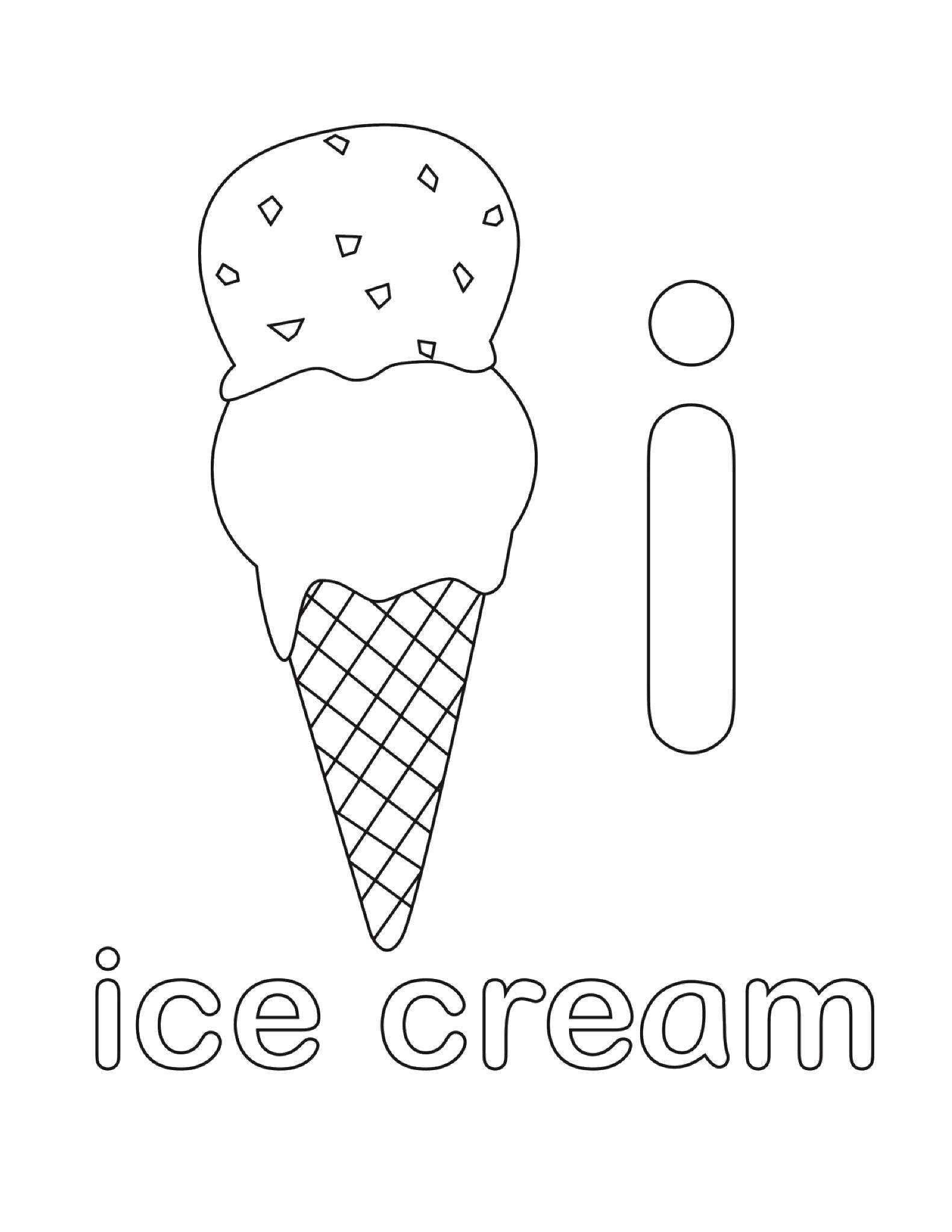 letter i ice cream craft template