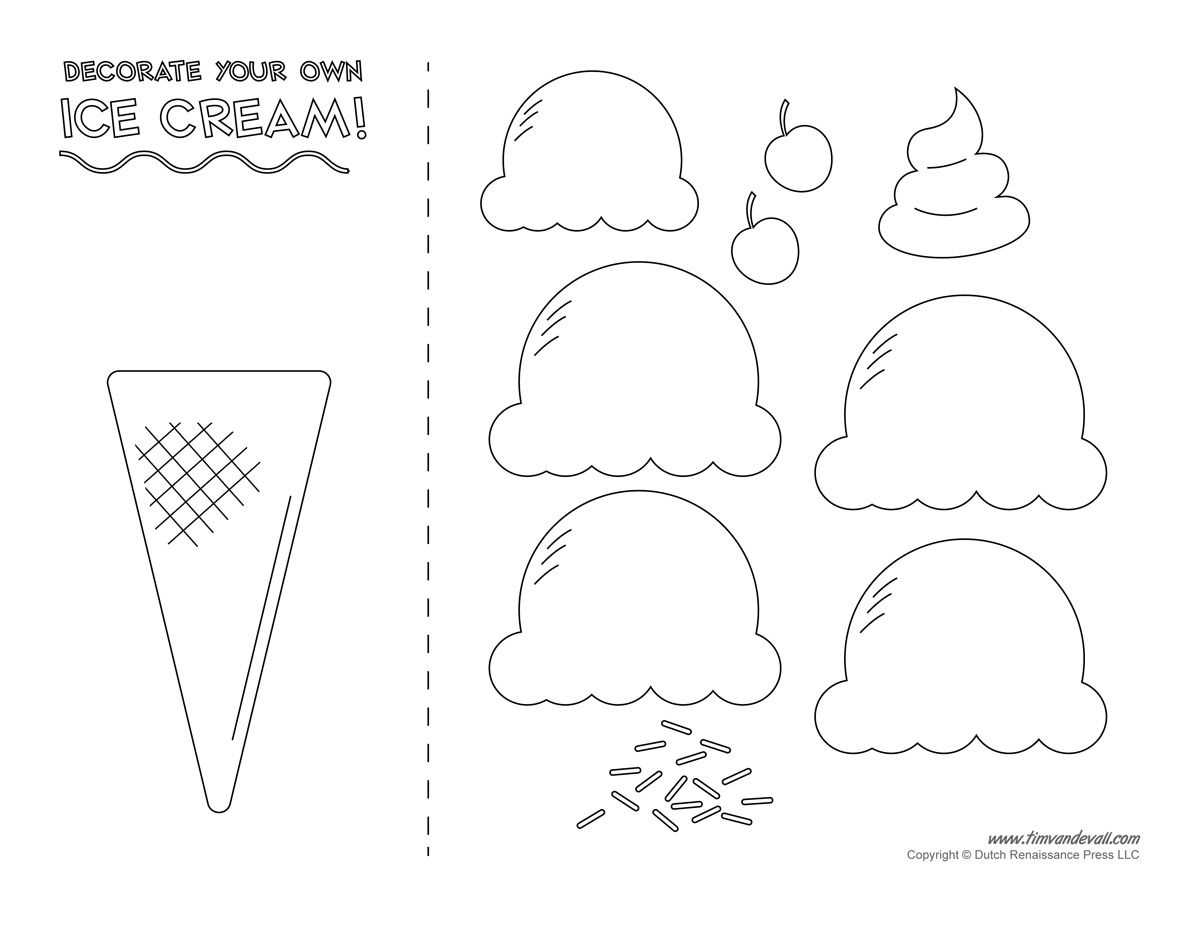 letter i ice cream craft template