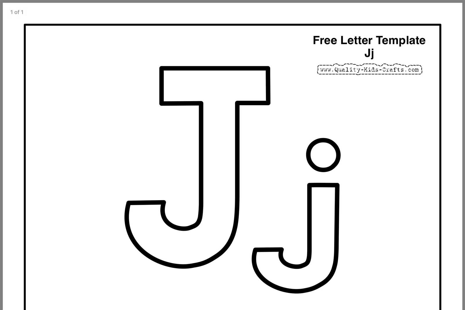 letter j template for cake