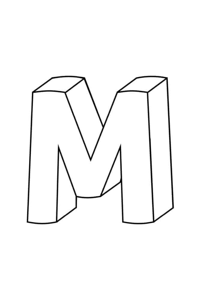 letter m template free printable