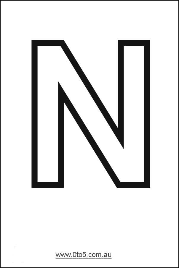 letter n printable template