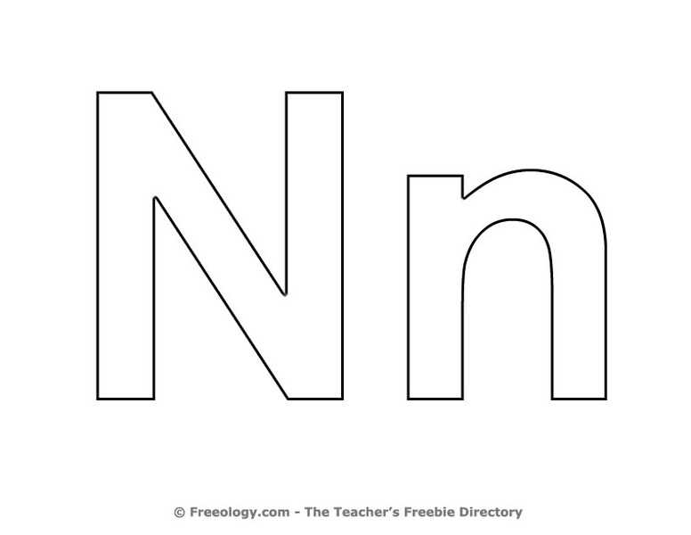 letter n template for preschool