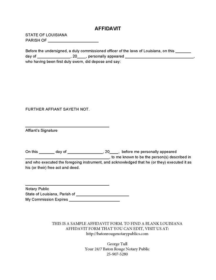 letter of affidavit template