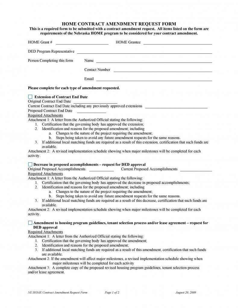 letter of amendment template