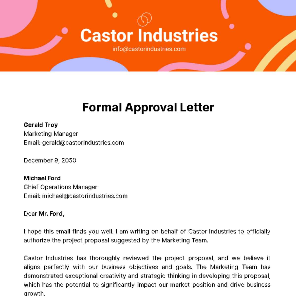 letter of approval template