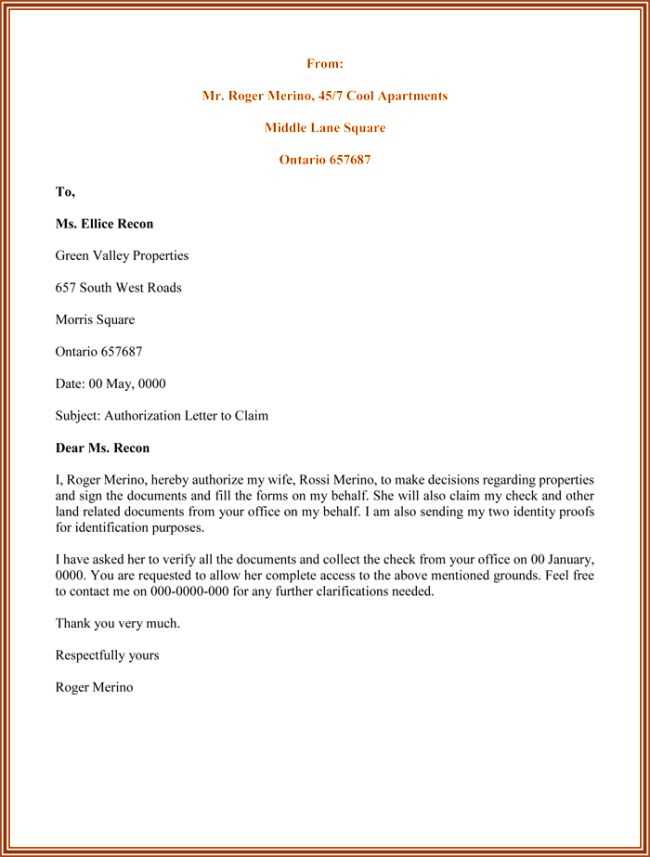 letter of authorization for utility bill template