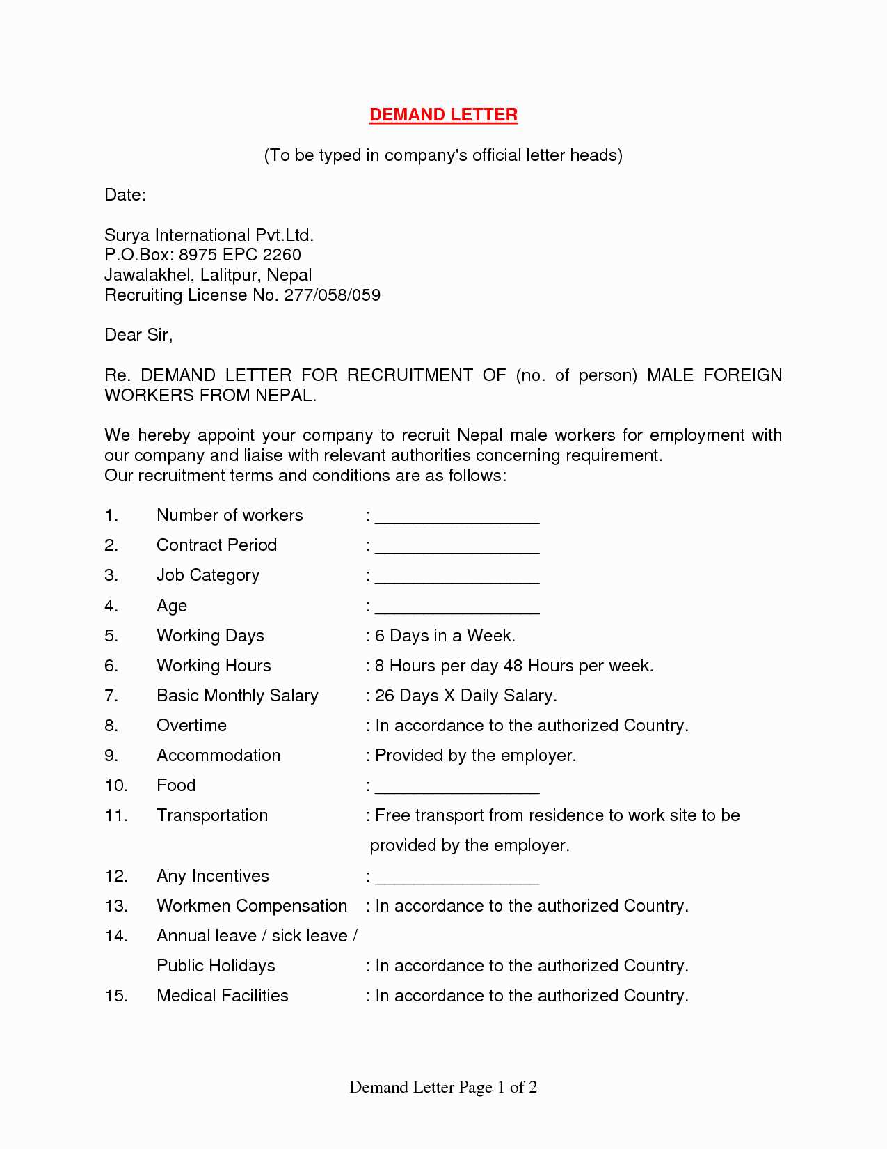 letter of demand car accident template