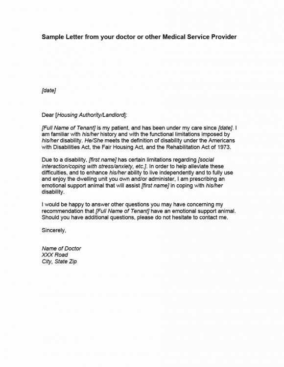 letter of disability from doctor template