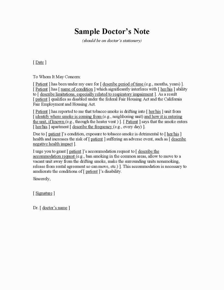 letter of disability from doctor template