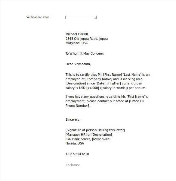 letter of employment template word