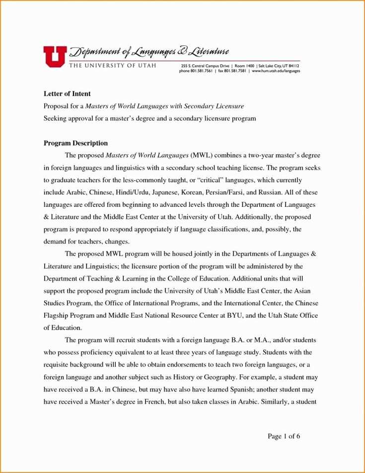 letter of intent for graduate school template