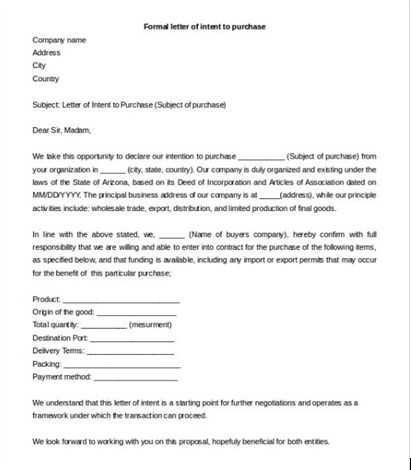 letter of intent template download