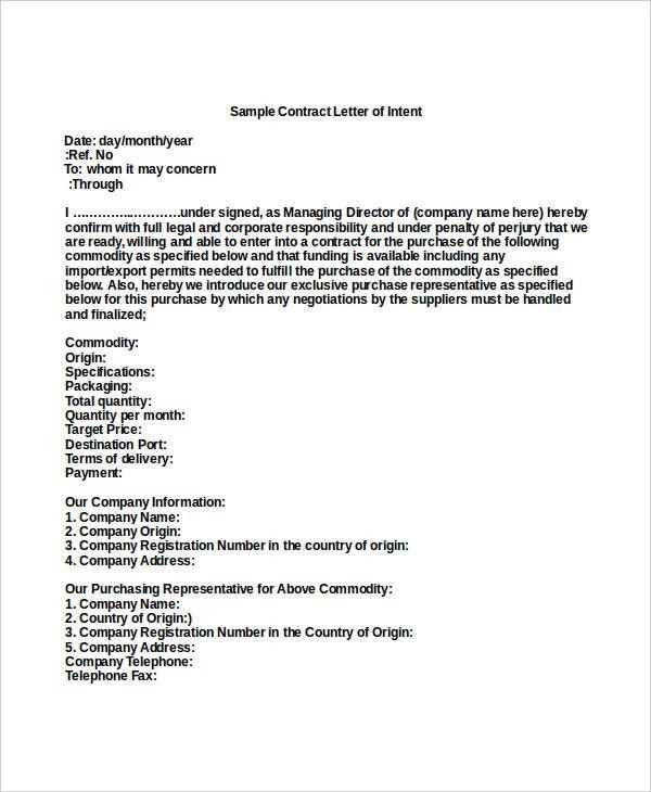 letter of intent to marry template