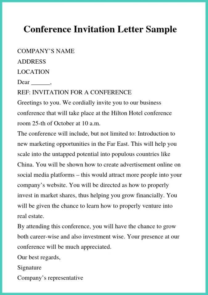 letter of invitation to visit usa template