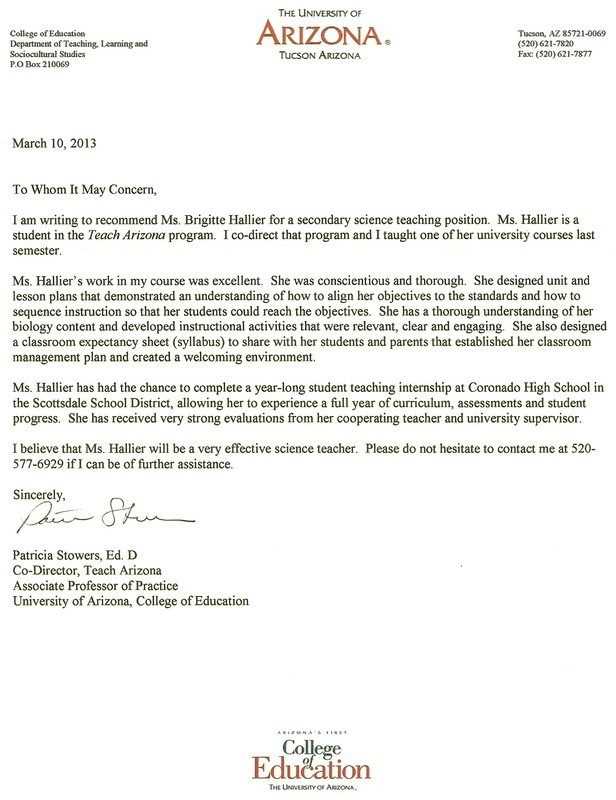 letter of recommendation for masters template