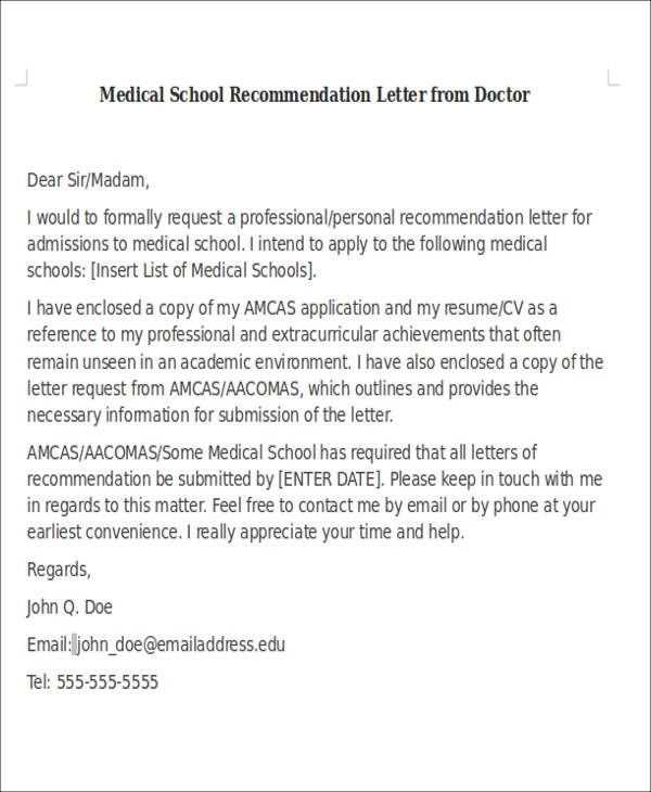 letter of recommendation template for medical assistant