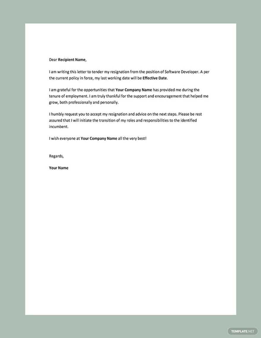 letter of resignation template google docs