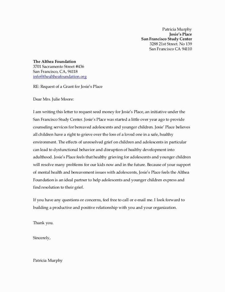 letter of support grant template