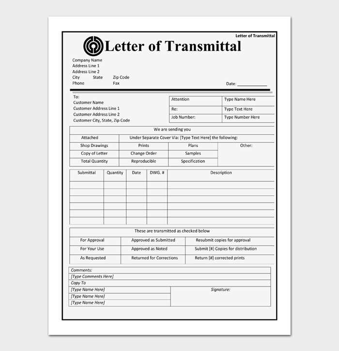 letter of transmittal template