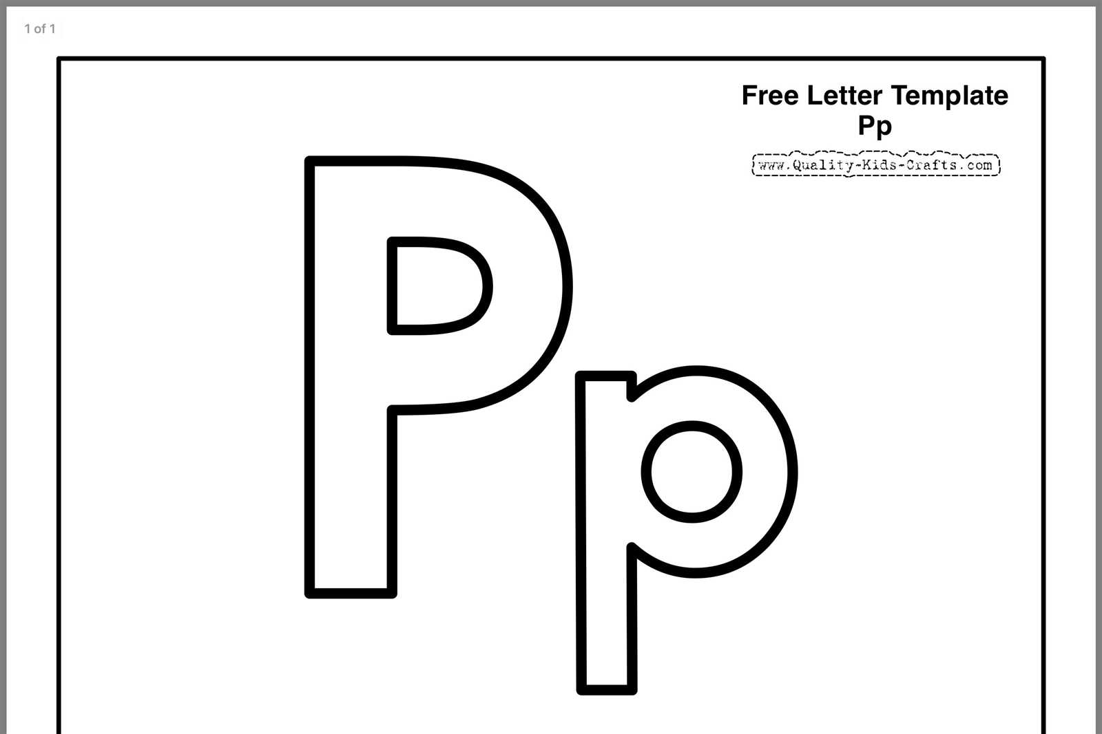 letter p template printable